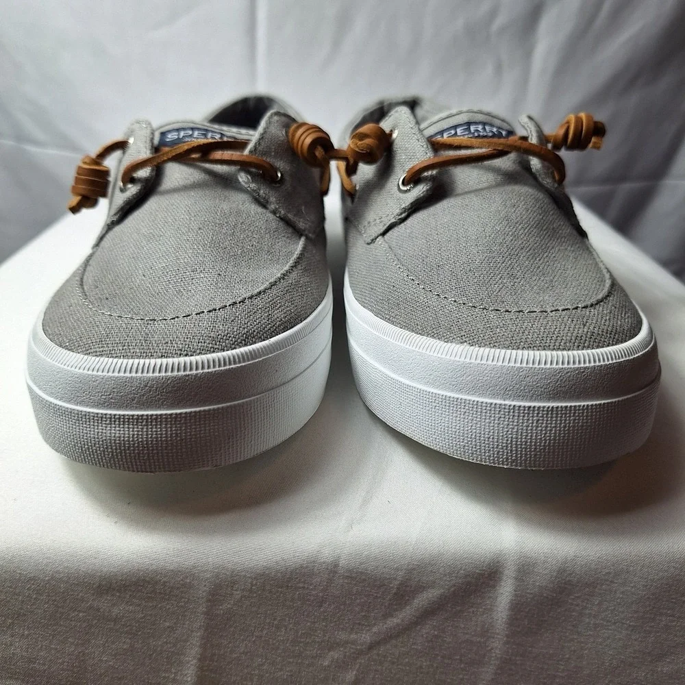 SPERRY Top-Sider Crest Vibe Boat Shoe Womens Sz 9 Gray Brown Leather Lace NWOB